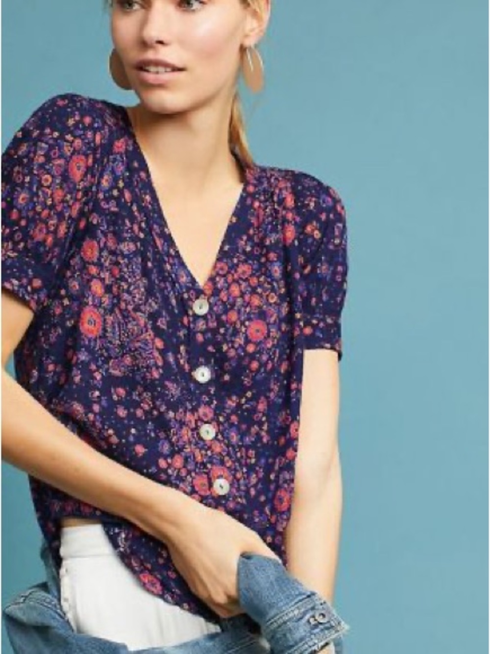 46. MAEVE BY ANTHROPOLOGIE HANSLEY BLOUSE